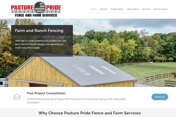 Pasture Pride Website - Website Development